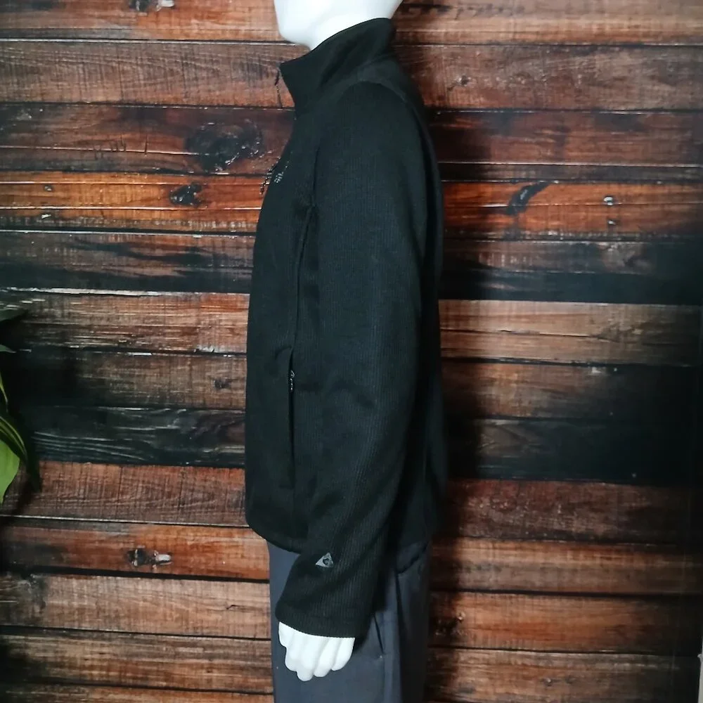 Gerry Jacket Mens M Black Fleece Lined Thick Knit Full Zip Zipped Pockets - Picture 6 of 11
